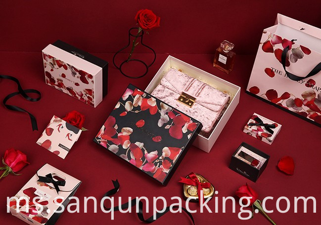Kotak Kertas Rose Rose Rose Pattern Paper Box